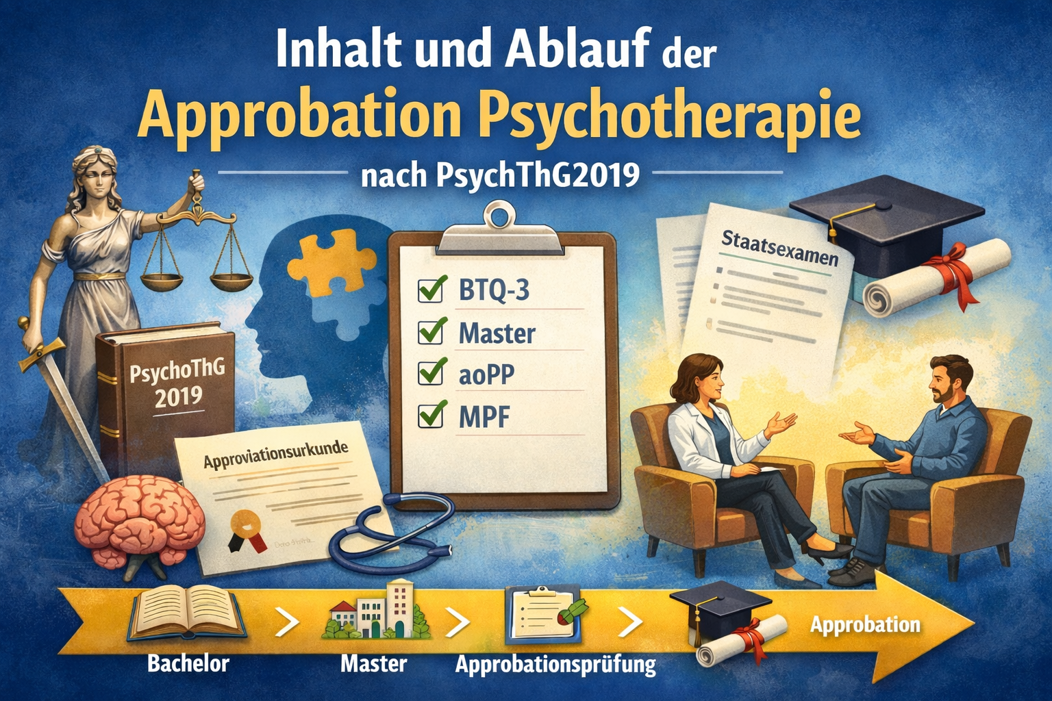 Approbationsprüfung Psychotherapie: Ablauf und Inhalte nach PsychThG 2019