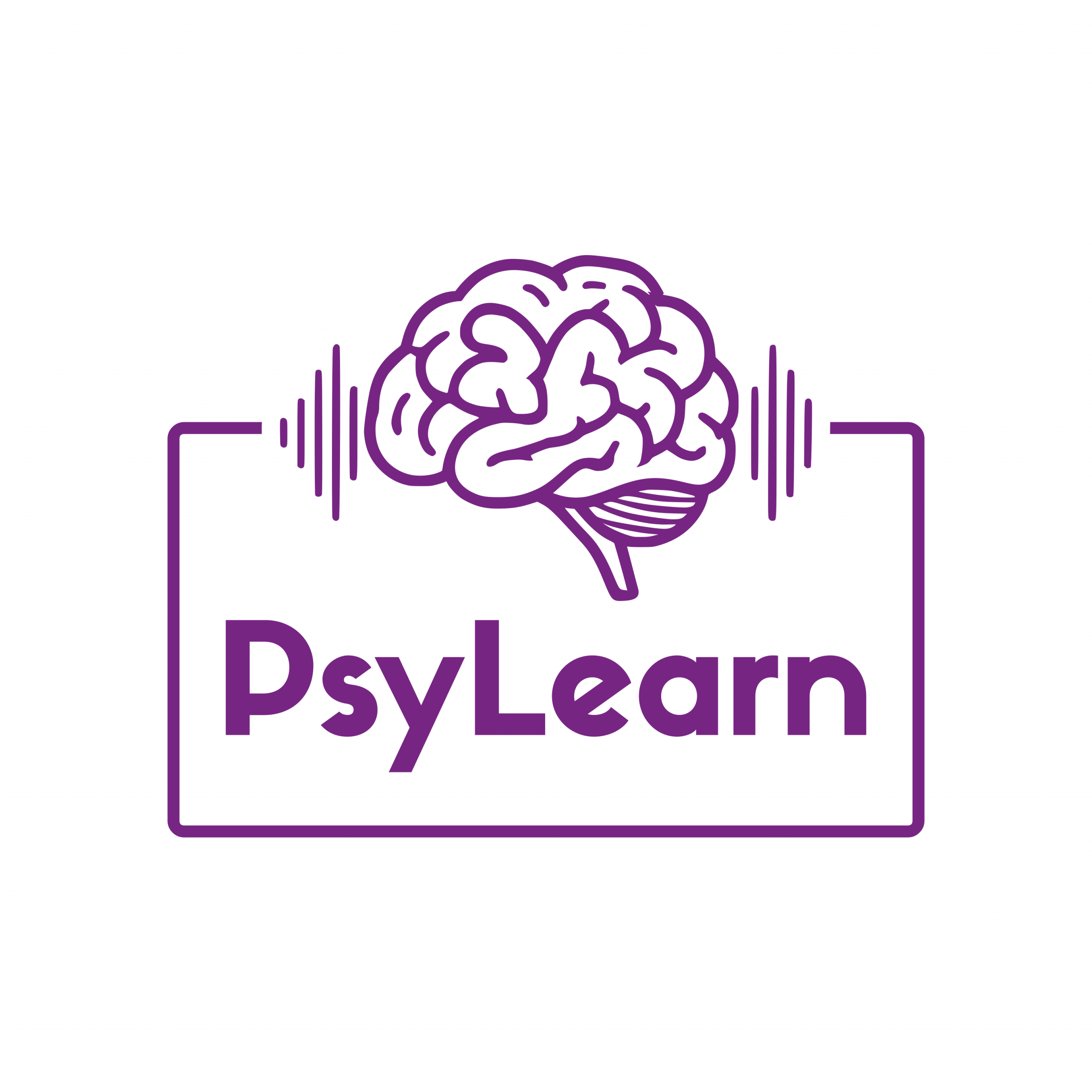 Auf dem PsyLearn Logo ist ein Gehirn vor einer Soundwelle zu sehen. Darunter steht der Schriftzug psyLearn. Auf dem PsyLearn Logo ist ein Gehirn vor einer Soundwelle zu sehen. Darunter steht der Schriftzug psyLearn.