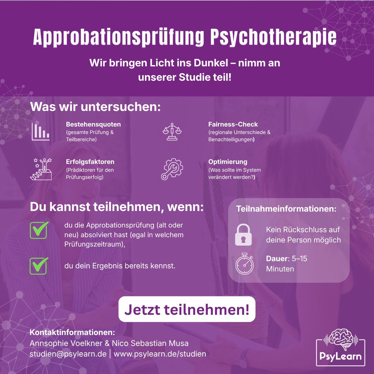 Studie Approbationsprüfung Psychotherapie Ankündigung (Format 1:1)