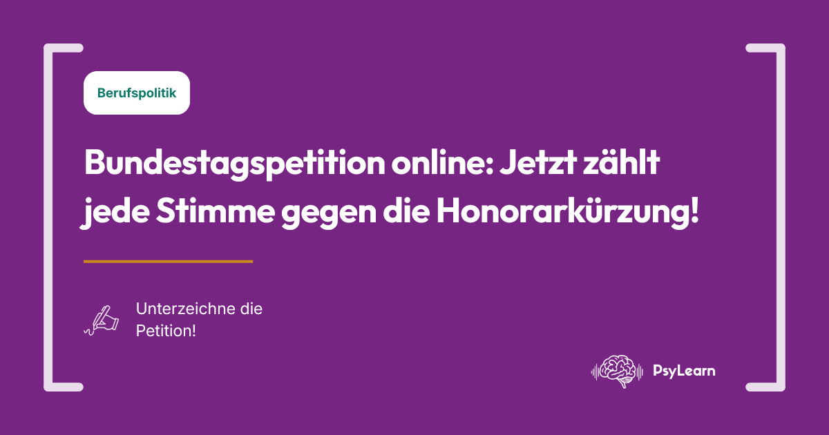 Bundestagspetition online: Jetzt zählt jede Stimme gegen die Honorarkürzung!
